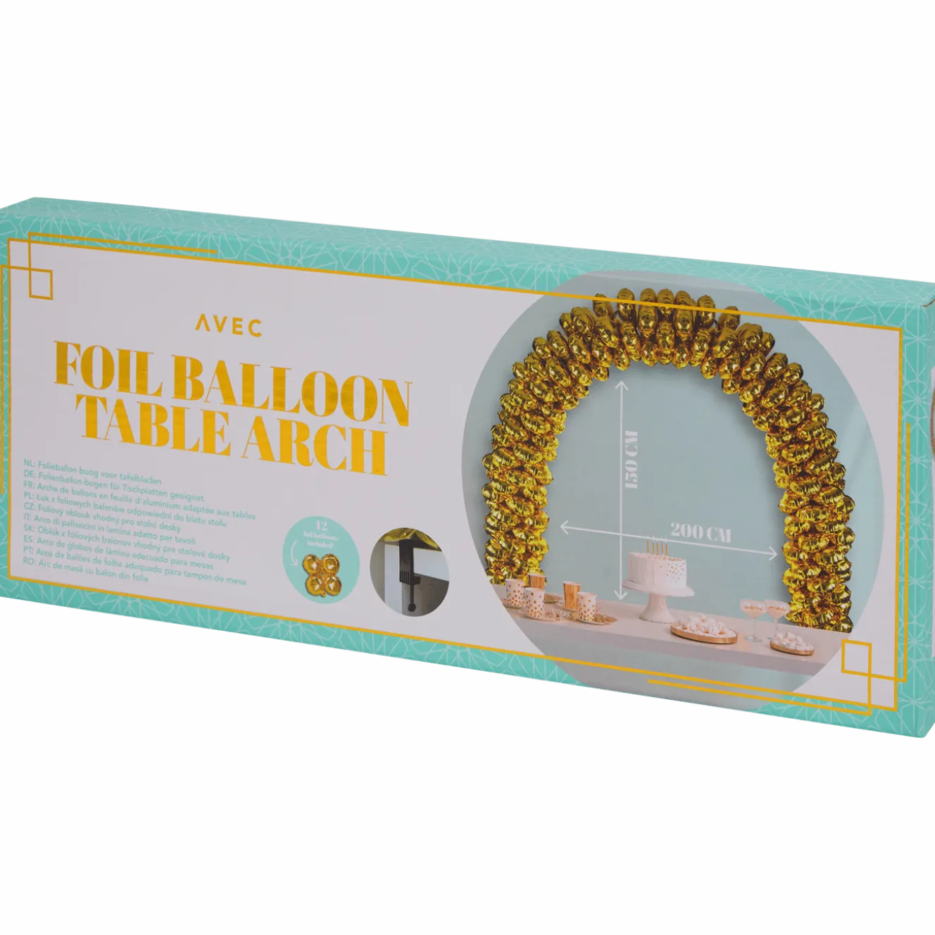 Avec ballonnenboog met folieballonnen