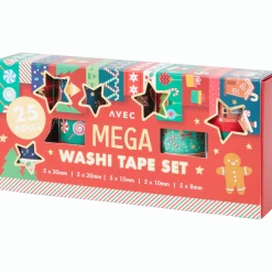 Avec washitape-set met kerstprint
