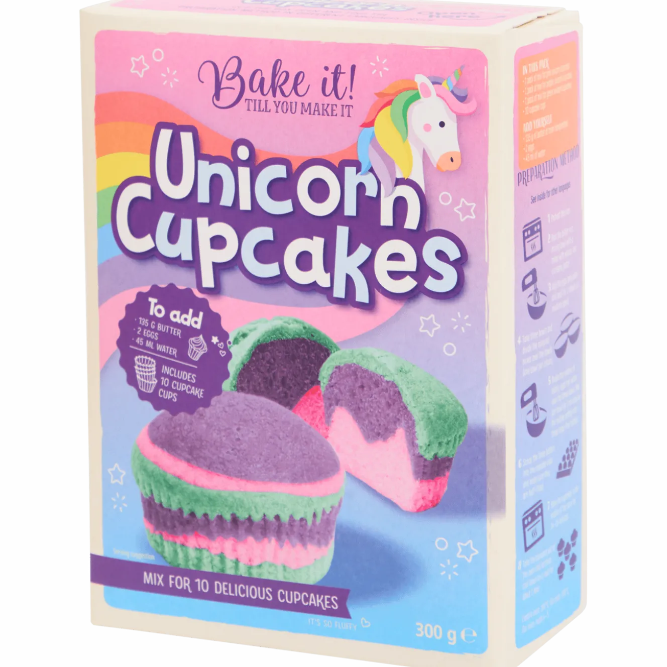 Bake it! unicorn/regenboog cupcakes