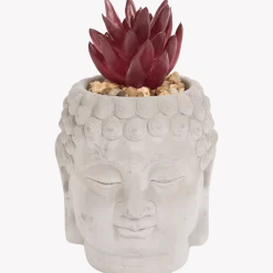 Boeddha-bloempot met kunstplant