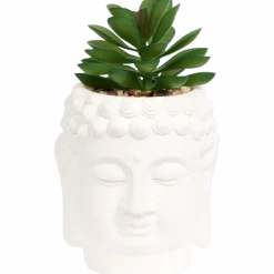 Boeddha-bloempot met kunstplant
