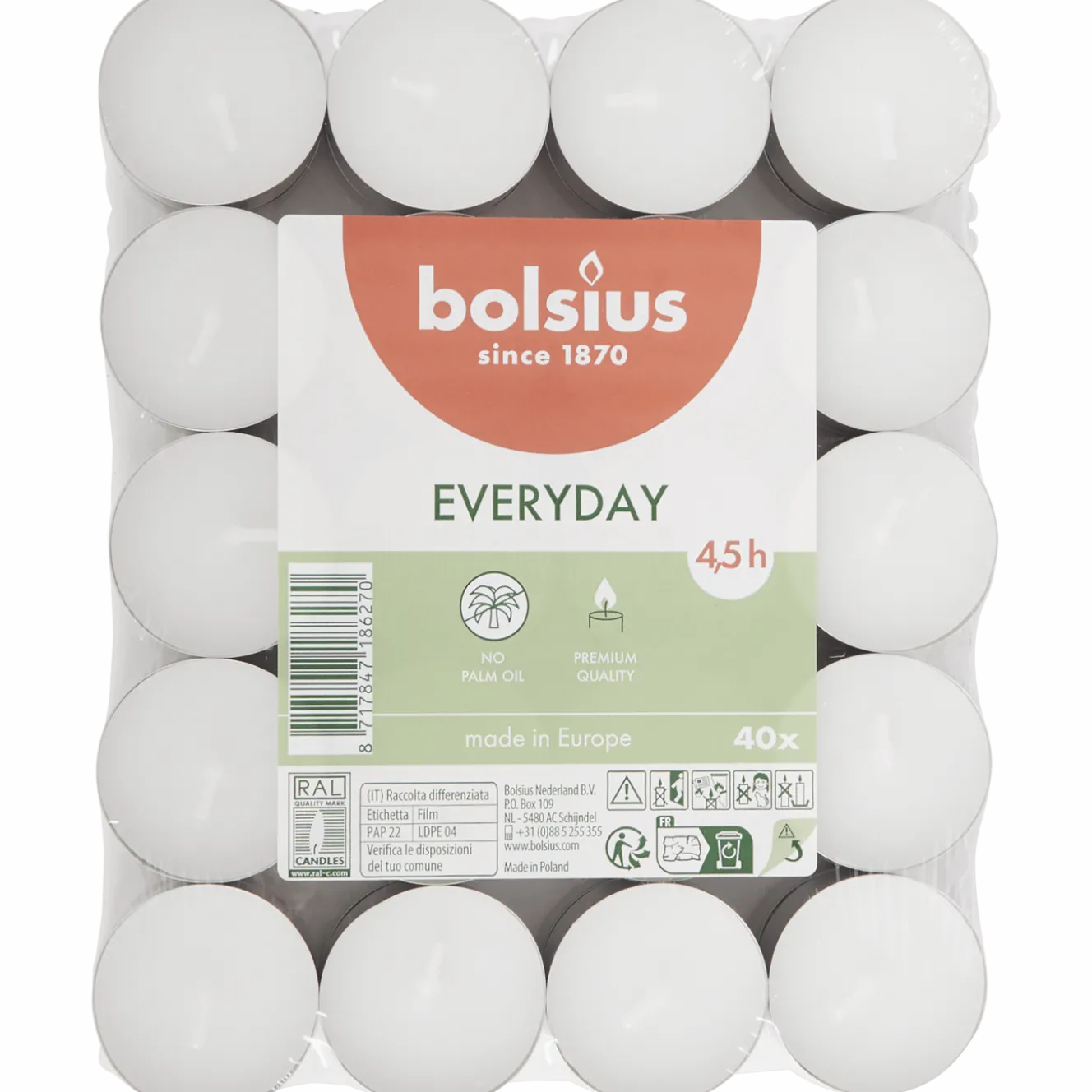 Bolsius theelichten wit