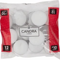 Candra maxi-theelichten wit