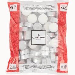 Candra theelichten wit
