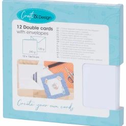 Craft & Design dubbele kaarten met enveloppen