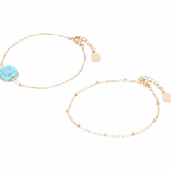 Gold plated armbandjes met edelsteen