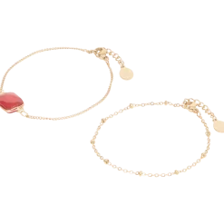 Gold plated armbandjes met edelsteen