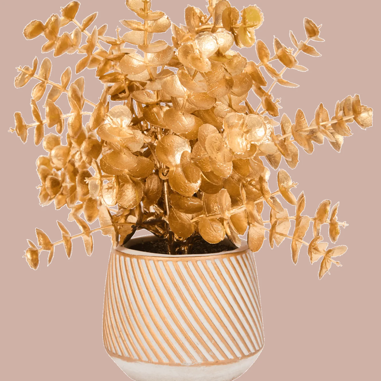 Gouden kunstplant in pot