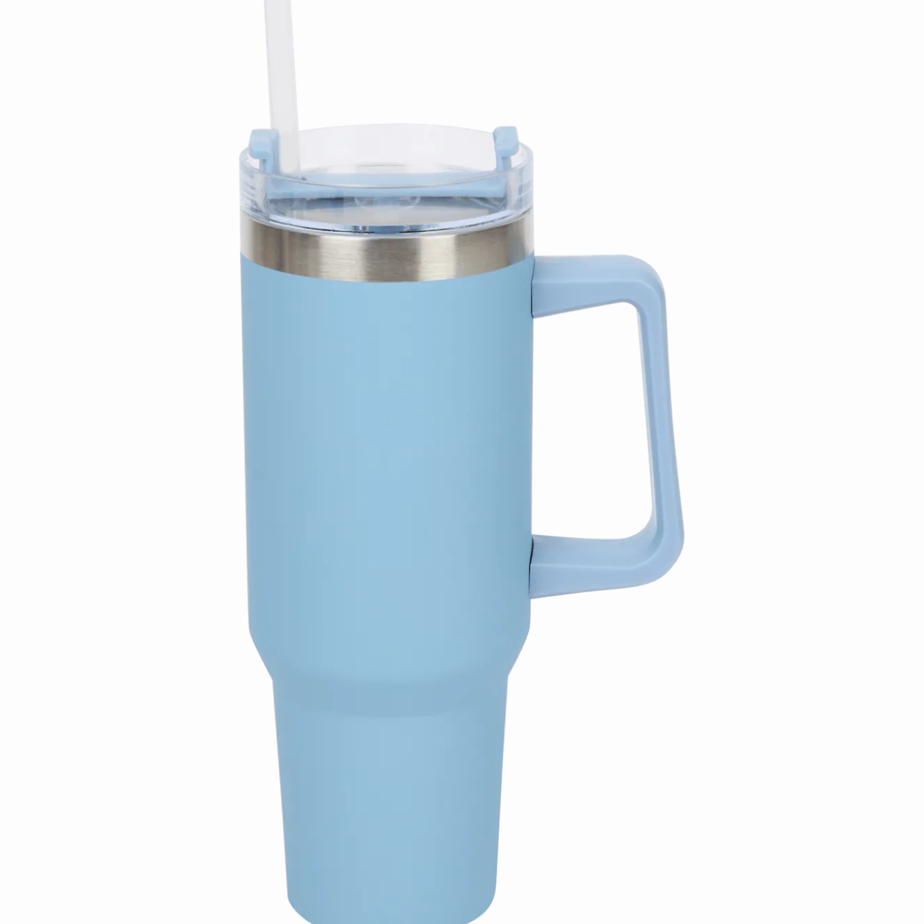 Grote thermosbeker met rietje