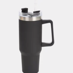 Grote thermosbeker met rietje