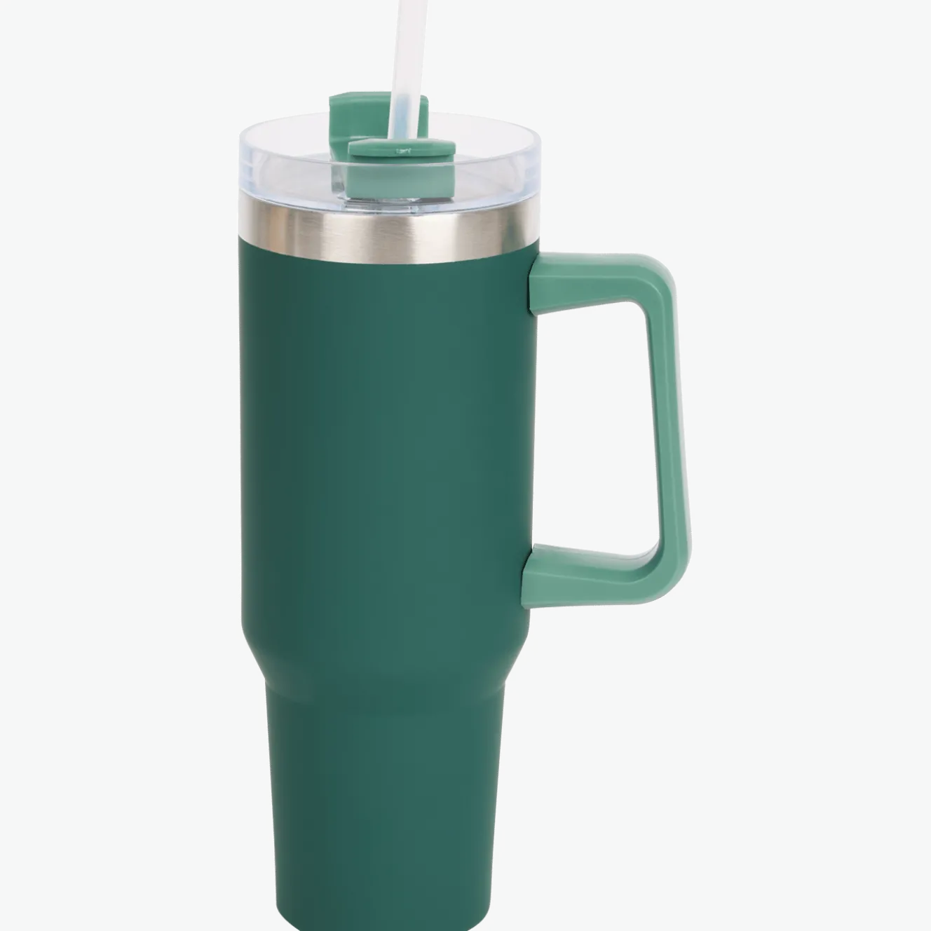 Grote thermosbeker met rietje