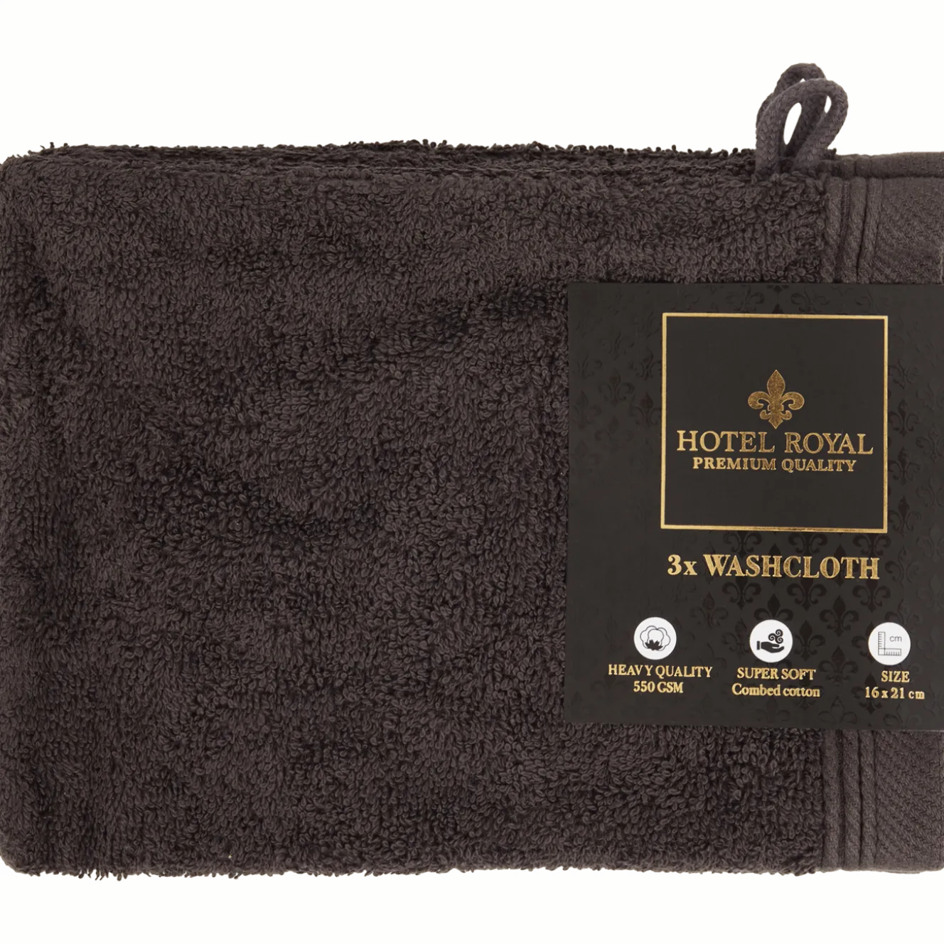 Hotel Royal washandjes antraciet