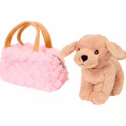 Pluchen hond in handtas