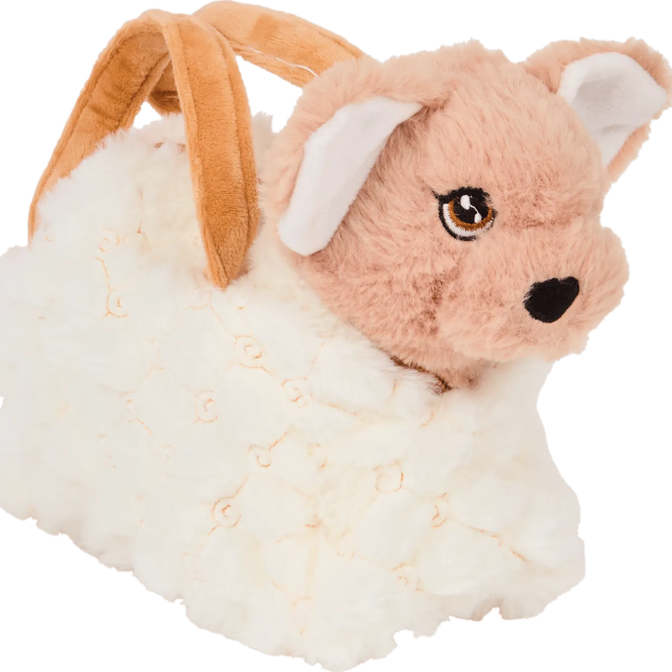 Pluchen hond in handtas