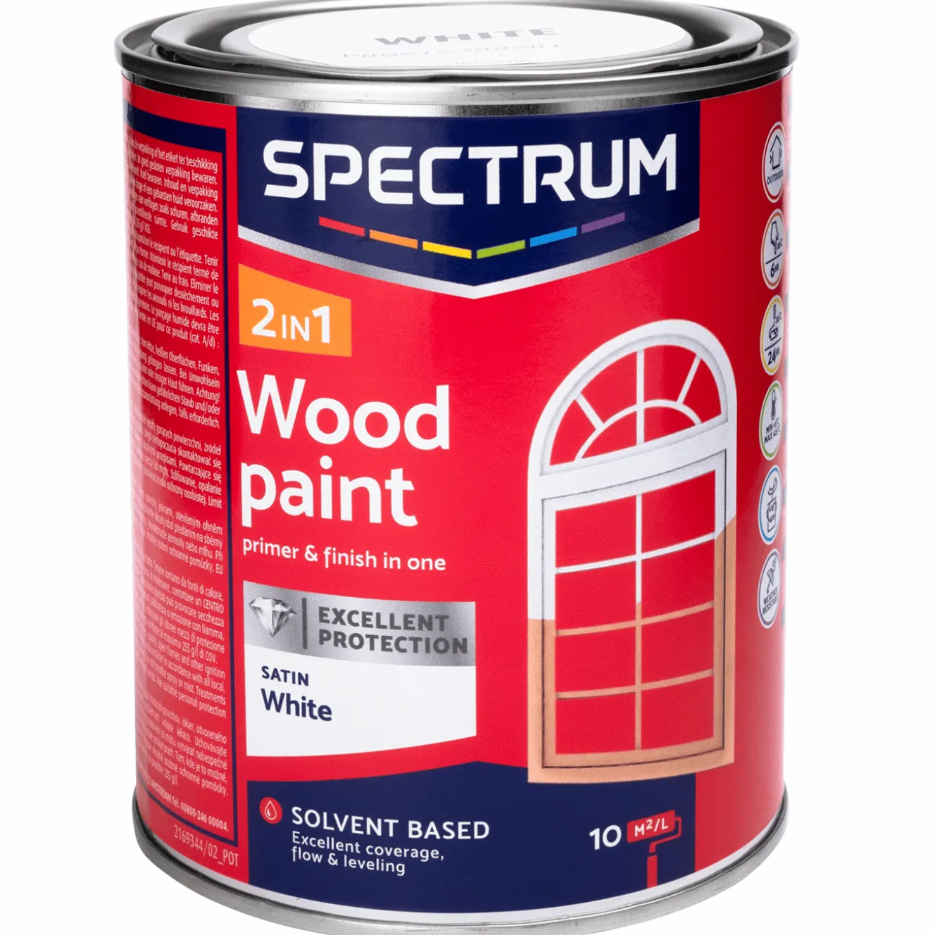 Spectrum 2-in-1 zijdeglans houtlak wit