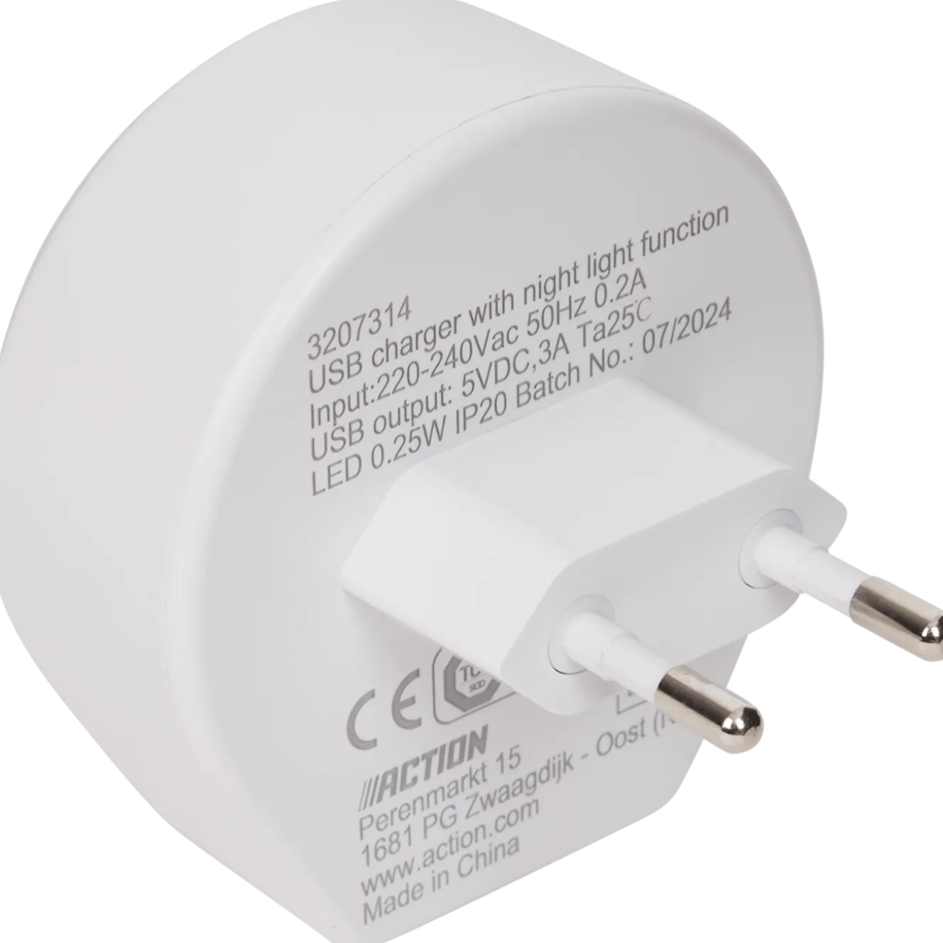USB-C-lader met nachtlampje