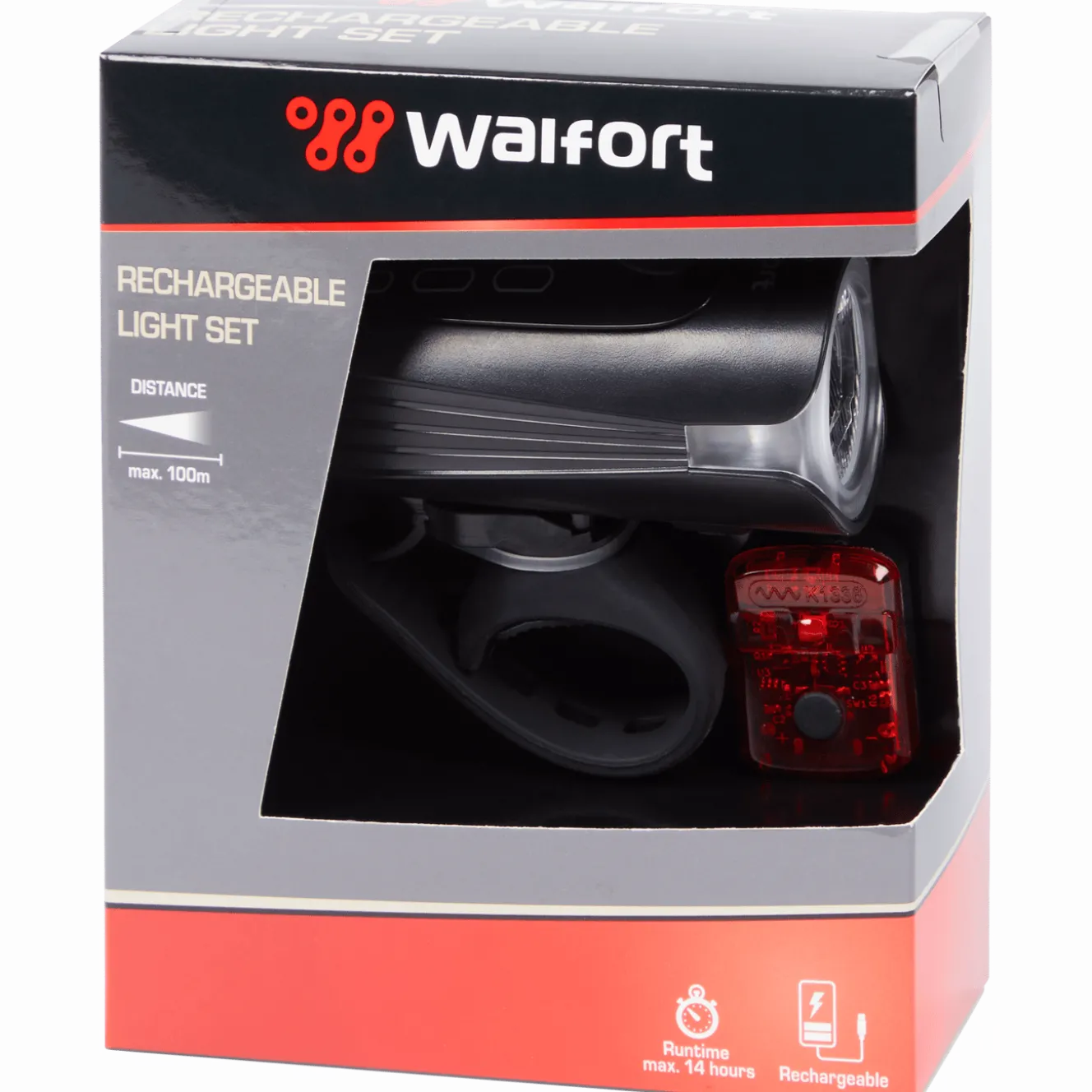 Walfort oplaadbare fietslampenset